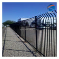 Hot Sale Hot Sale square Post Steel Fence Black Powder Coated Welded Safety Fence Bend Top Galvanized Steel Metal Fence Panel