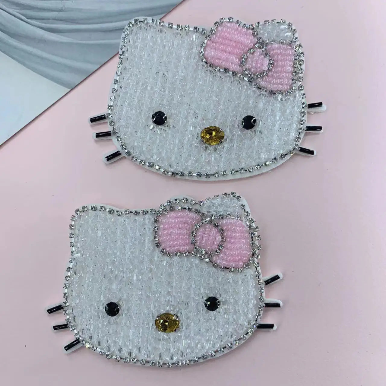 Hot Sale Handmade Beaded Cute KT Cat Pattern Patch