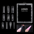 Custom Logo Dual Plastic Nail Forms Coffin and Square Quick Poly Gel Builder Mold