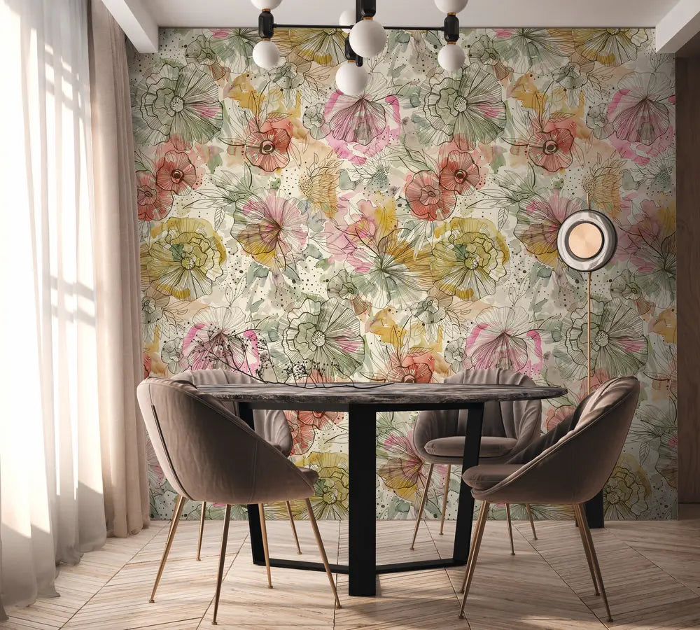 Made Germany Photo Wallpaper Murals Flowers Beige Orange Non Woven Vinyl Wall Mural Modern Design Bedroom Hospital Mall