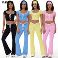 PASUXI 2025 Girls Lightweight Gym Yoga Workout Clothing Set Short Sleeve Sports Top & Elastic Fitness Riding Leggings for Women