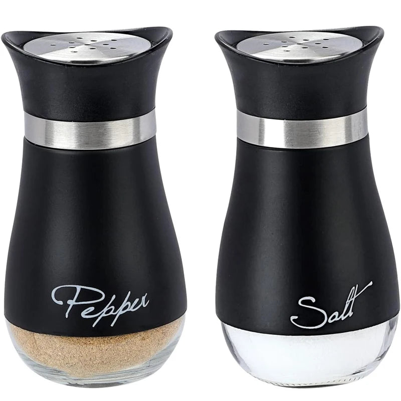Excellent Quality 4oz Kitchen Custom Glass Spice Bottle Salt Shaker Pepper Shakers Stainless Steel Salt and Pepper Shakers