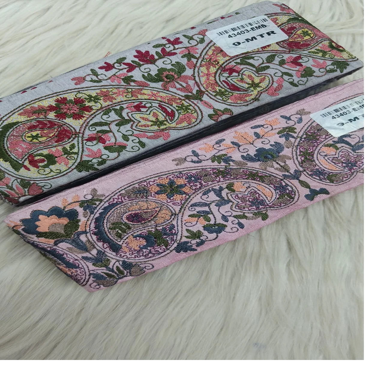 Custom made Elegant paisley embroidered lace crafted with precision and style Discover premium quality designs direct for resale