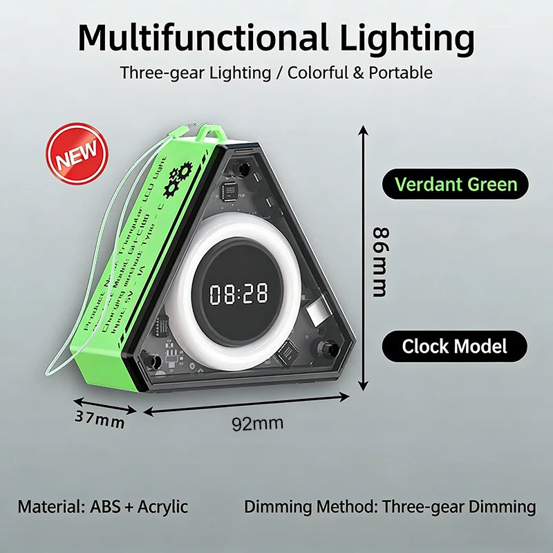 JAIYI Triangular Night Light with Three-color COB Light Source Is Suitable for Bedside Decoration and Desktop Decoration