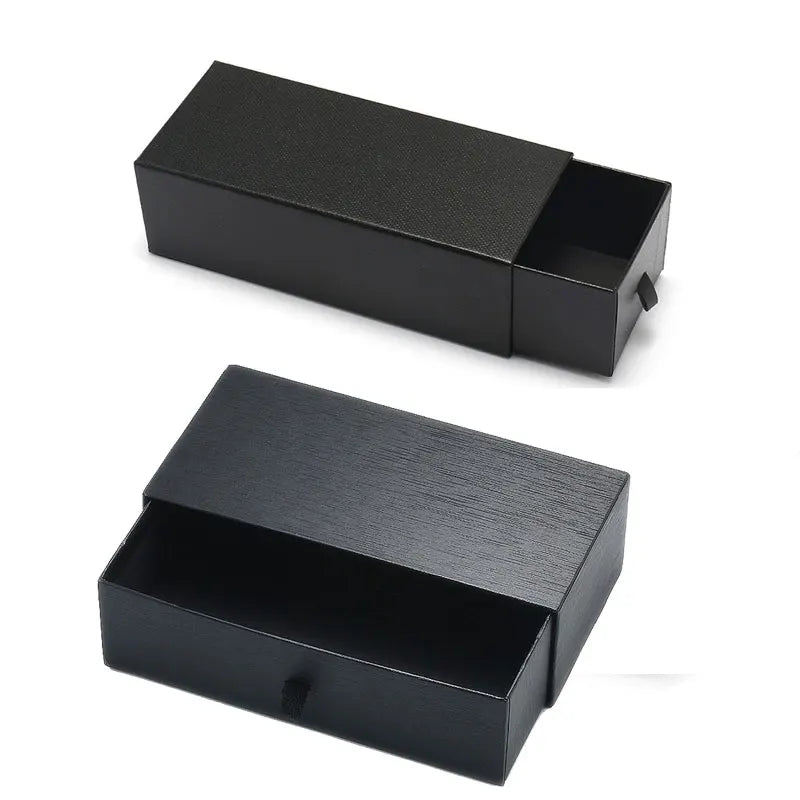 Logo Custom Fashion Two Size Black Hard Eyeglasses Case Drawer Type Sunglasses Box