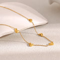 Dreamshow Heart Bead Jewelry Necklace Women 18k Gold Plated Stainless Steel Jewelry Fashion Non Tarnish Jewelry