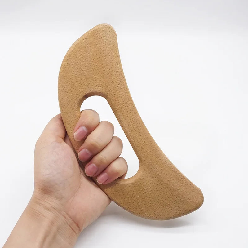 Beech Moon Scraping Board Wood Therapy Gua Sha Massage Tool Anti Cellulite for Body Shaping