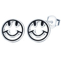 S925 Sterling Silver Smile Stud Earrings Cute Fashion Jewelry for Women's Engagement