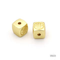 Matte Gold Plated Zinc Alloy Die Cast Metal Beads Custom logo Beads for Bag DIY Accessories and Bracelet Making