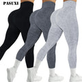 PASUXI Women Gym Yoga Seamless Print Pants Sports Clothes Four-Way Stretch Elastic Waist Breathable Athletic Exercise Fitness