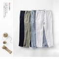 MPT-5001 Spring and Autumn Men's Linen Pants Mid -waist Casual Pants Loose Large Size Breathable Trousers