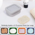LifeTop Shampoo Bar Holder Small Silicone Travel Soap Case - Portable Shatterproof Soap Bar Case with Drainage for Shampoo
