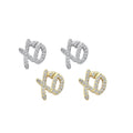 Low MOQ Wholesale Stainless Steel Classic Princess Cut Hip Hop Zircon Stud Letter Xo Earrings for Party & Gift