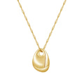 PVD 18K Gold Plated Stainless Steel Jewelry Irregular Twists Chain Oval Water Drop Pendant Trendy for Women Necklace P233393