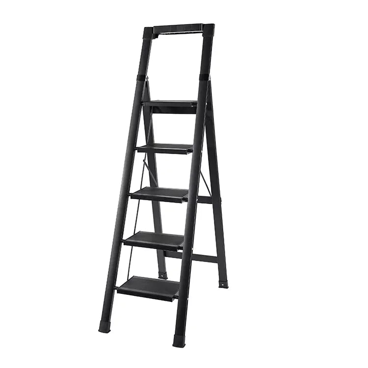 Portable Household 4-step Folding Telescopic Extension Ladder Anti-slip Aluminum Alloy Modern Apartment Use