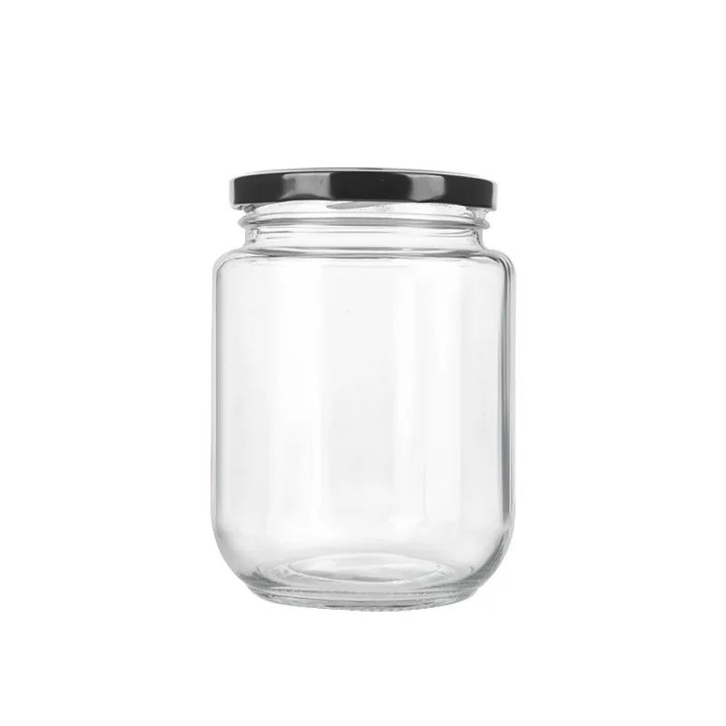 Wholesale Sale 730ml Empty Clear Round Food Grade Seal Glass Storage Jar Jam Sauce Canned Pickle Custom Glass Jar