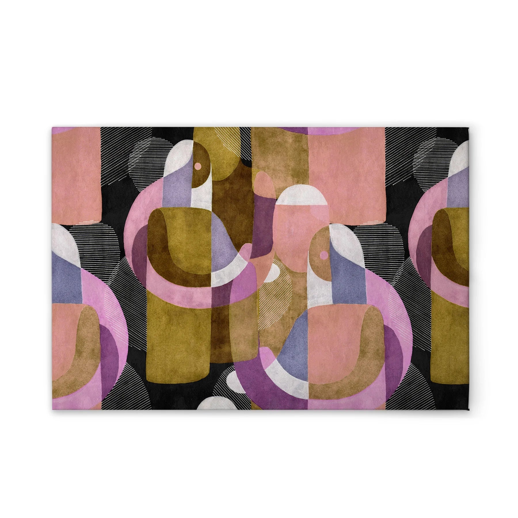 Made In Germany - Home Decor Canvas Picture Abstract Shapes - Wall Mural In Black And White - Canvas Picture On Stretcher Frame