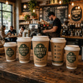 AT PACK PFAS-free Paper Cups Custom Printed Eco Friendly Coffee Cups with Logo Disposable Paper Cups for Coffee Shop Wholesale MegaBDM
