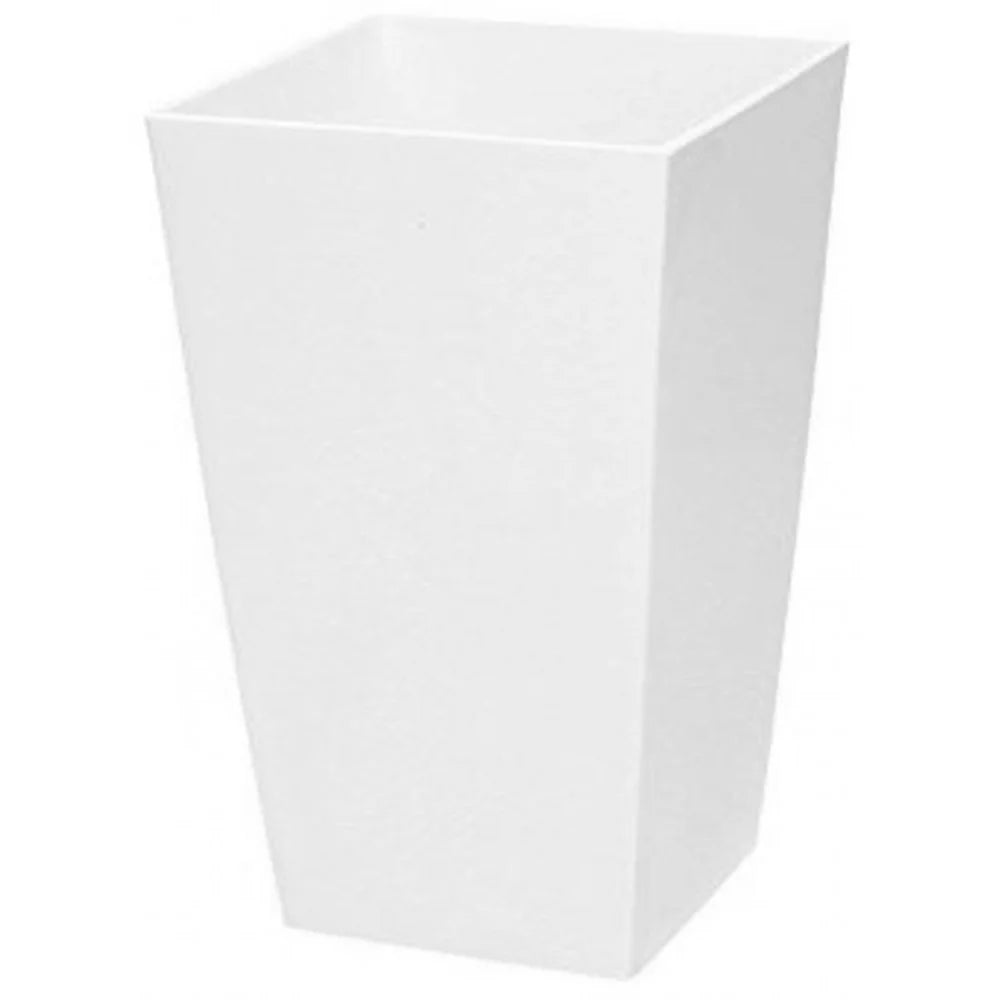 Urbi 2-liter tall plastic flower pot 12.6 x 12.6 x 20 cm in white