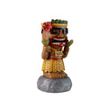 Party Tiki Man Statue on Rock Base Resin Tiki Figurine with LED Eyes for Bar Decor