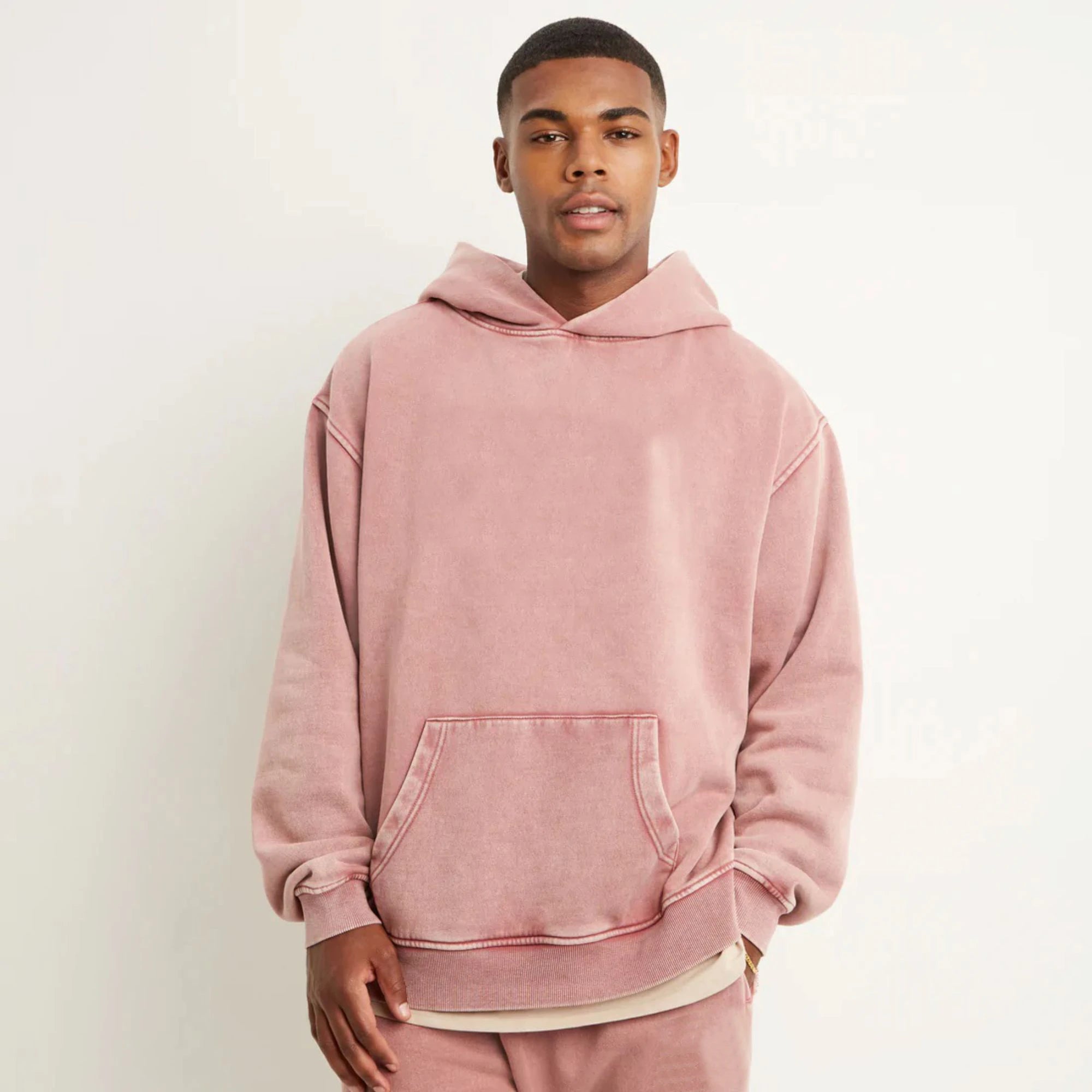 Custom Heavyweight Washed Hoodie French Terry Cotton Vintage Distressed Acid Wash Pullover Hoodie for Men  Customized