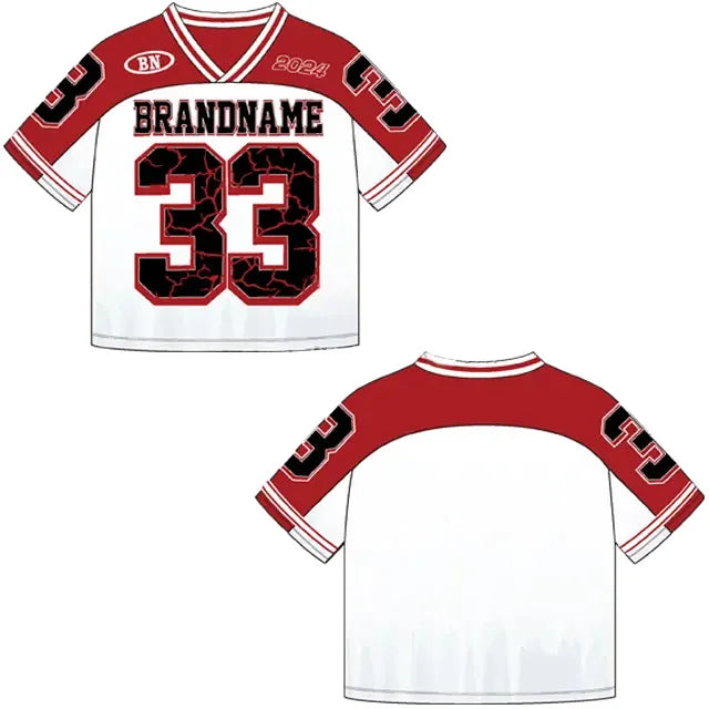 Customized Men's T-Shirts Oversized Knitted Block Mesh O-Neck Sports Jersey Crop Boxy Football Jersey Custom Sports Uniform Long
