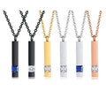 Openable Keepsake Memorial Stainless Steel Bar Animal Pet Ashes Urn Perfume Bottle Pendant Necklaces Jewelry for Ashes