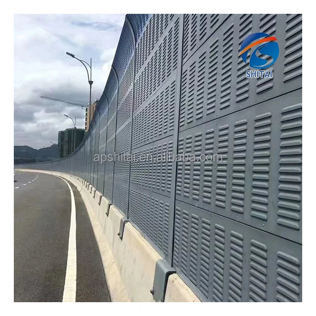 Hot Sale High strength soundproof noise barrier sheet reduction acoustic barrier wall durable absorbing louver noise barrier for highway