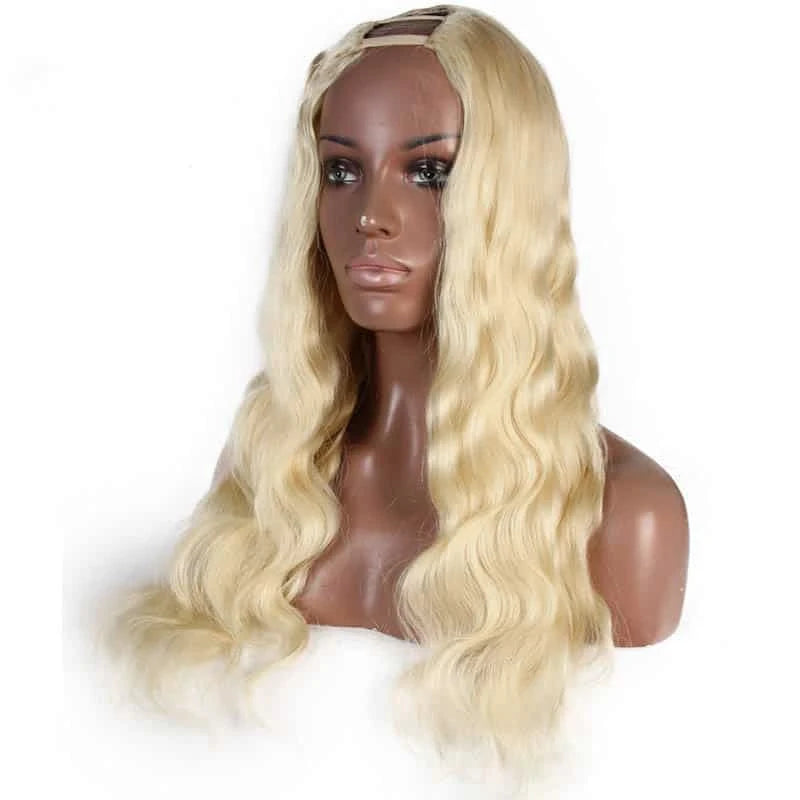 CLJhair 100% Human Hair U Part Wig Blonde 613 Available in 22inches 24 Inches 26 Inches Sizes SM or L MegaBDM