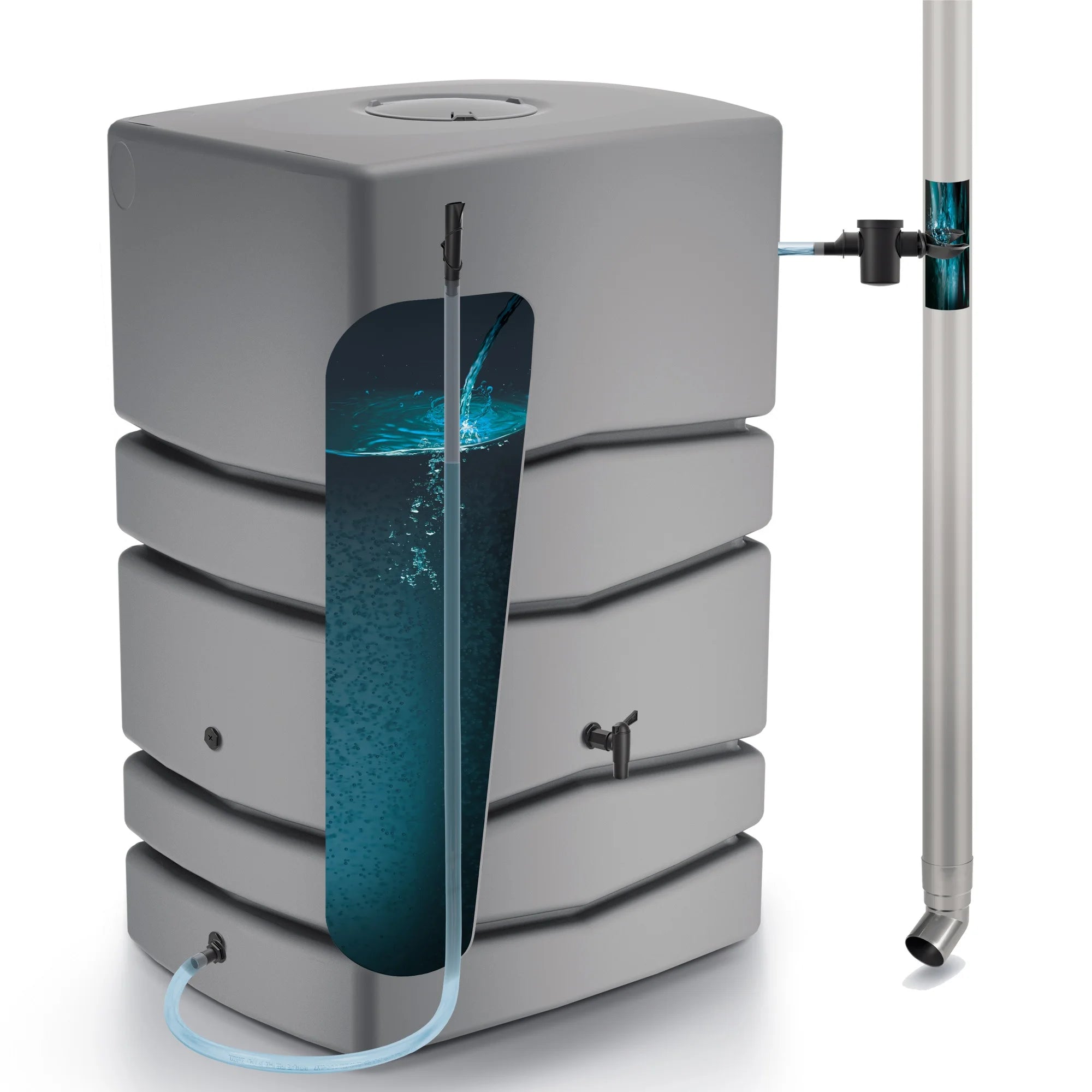 Aqua Tower 450L Water Collection Barrel dimensions (mm) 775x573x1150 + icanset7 Accessory Set