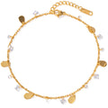 New Arrival 18K Gold Planted Stainless Steel Transparent Crystal Pendant Tassel Shape Anklet for Girls