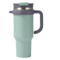40oz Double Wall Vacuum Tumbler Stainless Steel Cup with Handle & Dual Straw Lids for Travel
