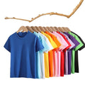 China Bangladesh Factory Price OEM Customized Logo Embroidery 210g Kids Pure Cotton Soft Summer Crew Neck Mens & Women T Shirt MegaBDM