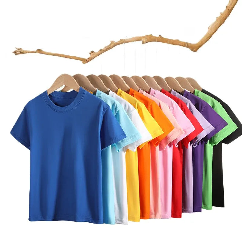 China Bangladesh Factory Price OEM Customized Logo Embroidery 210g Kids Pure Cotton Soft Summer Crew Neck Mens & Women T Shirt MegaBDM