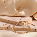 LT-2510302 Fashionable European and American INS-style Personalized Tennis Zircon Chain Patchwork Paperclip