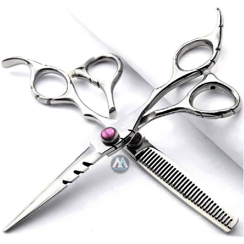 6 Inch 440C High Hardness Stainless Steel Right-Handed Medium Handle Hair Scissors Hair Salon Stylist Cutting Thinning Tool