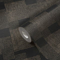 Made in Germany - Sale Wallpaper Rolls Geometric Gold Black Stocklot Non Woven Vinyl Wallpaper Modern - 1005 x 053 m