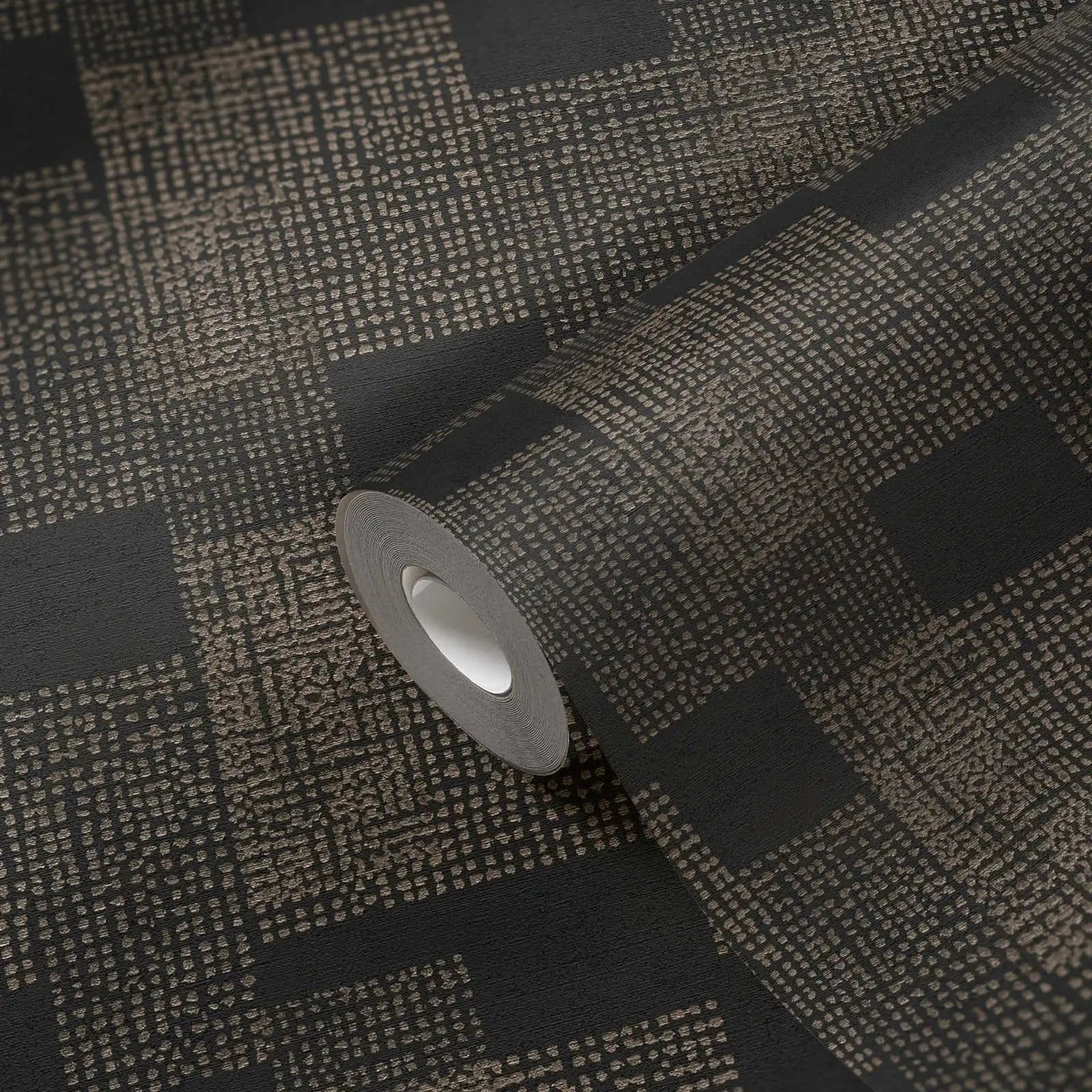 Made in Germany - Sale Wallpaper Rolls Geometric Gold Black Stocklot Non Woven Vinyl Wallpaper Modern - 1005 x 053 m