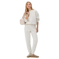 Custom Logo Women's Full Sleeve Crew Neck Sweatshirt with Joggers 2pc Tracksuit Set 100% Cotton Streetwear
