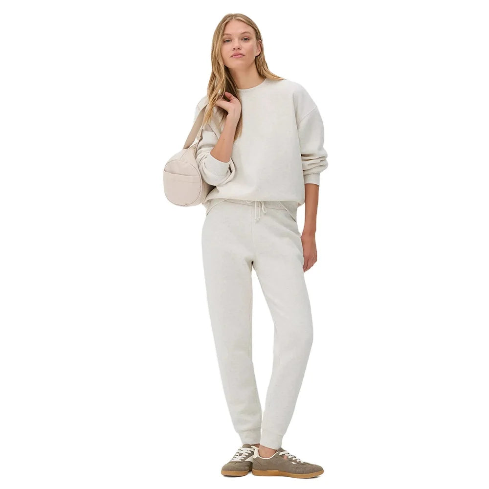 Custom Logo Women's Full Sleeve Crew Neck Sweatshirt with Joggers 2pc Tracksuit Set 100% Cotton Streetwear