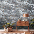 Made in Germany Photo Wallpaper Murals Abstract Blue Grey Gold Non Woven Vinyl Wall Mural Mountains for Hotel - 280 x 159 m