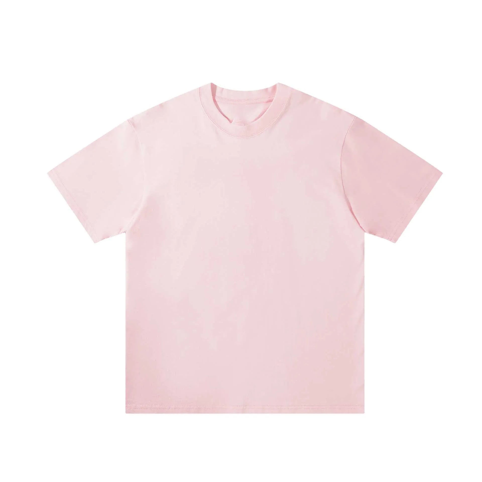 OEM Custom Logo Printed Embroidery Design Men's 230g Heavyweight Cotton Short-sleeved Round Neck Loose Solid Color T-shirt