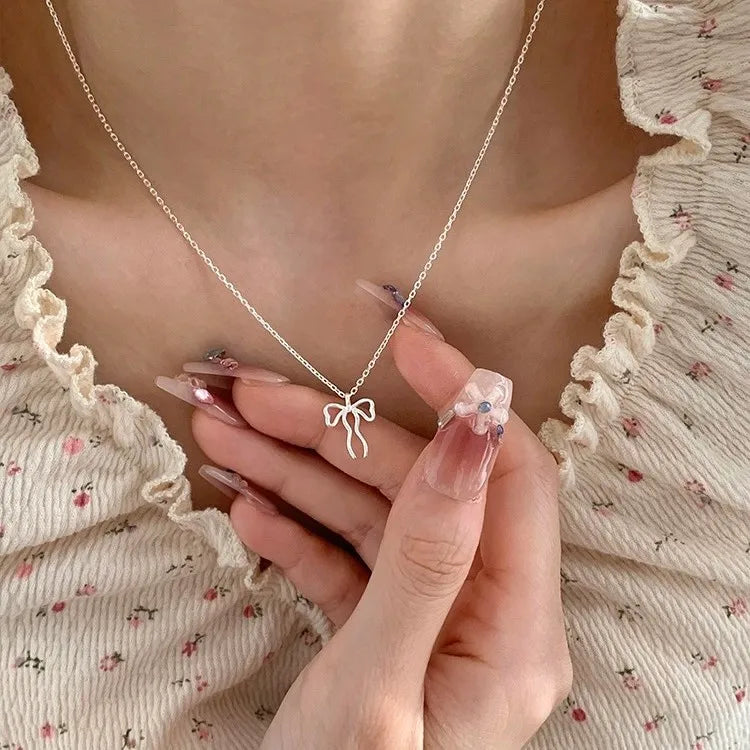 925 Sterling Silver Ribbon Pendant Necklace Custom Charm Jewelry