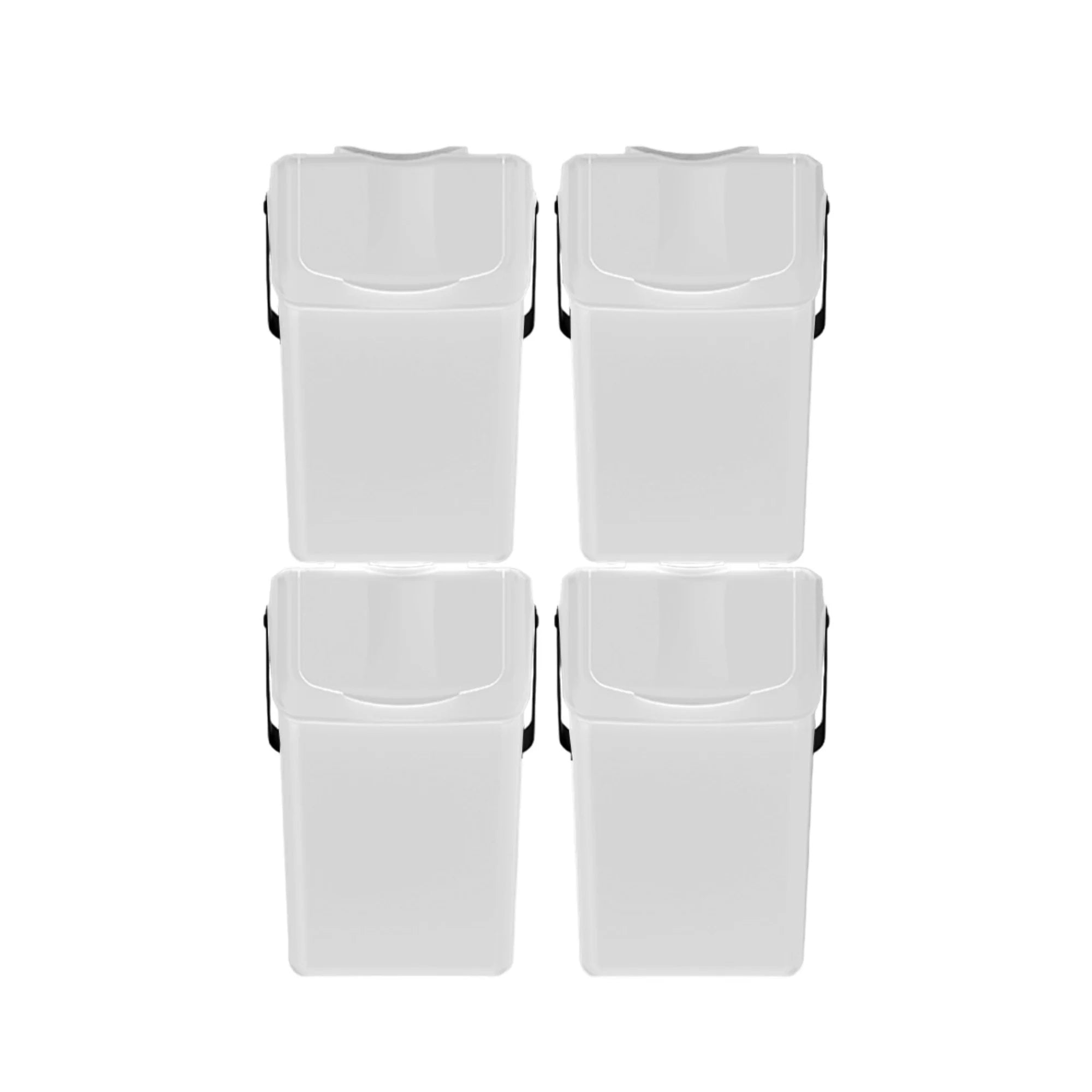 Set of 4 KEDEN SORTIBOX recycling bins white 100L