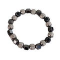 Fenyi Wholesale Jewelry Fashion Unique Personality Trend Hip Hop Street Black Gallstone Beaded Stainless Steel Bracelet Men