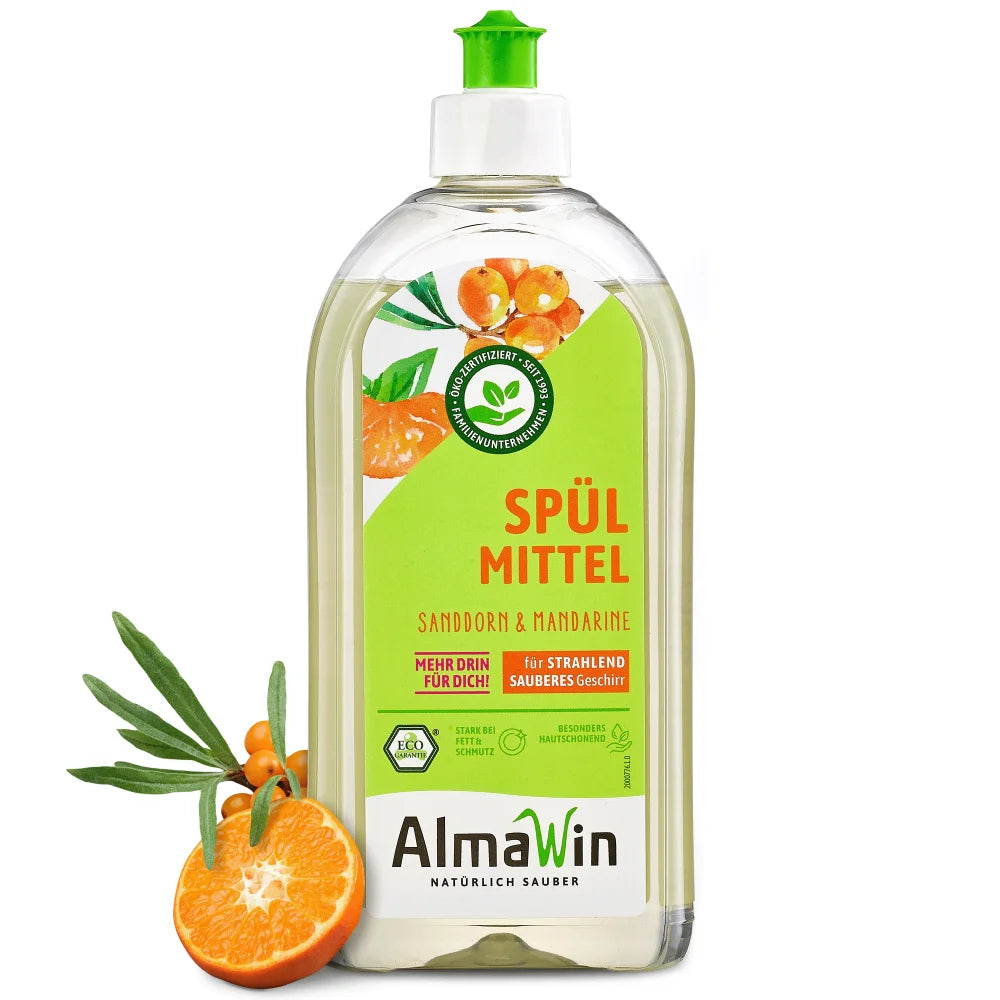 AlmaWin Custom 2 Eco Friendly Dish Soap 500ml Natural Mandarin Scent Hand Dishwashing Chemical Factory Supply OEM ODM