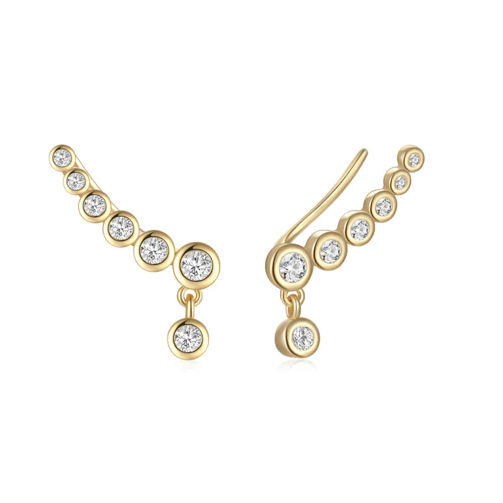 CANNER S925 Sterling Silver Earrings for Women 18K Gold Plated Climber Cuff Earring Studs Wholesale