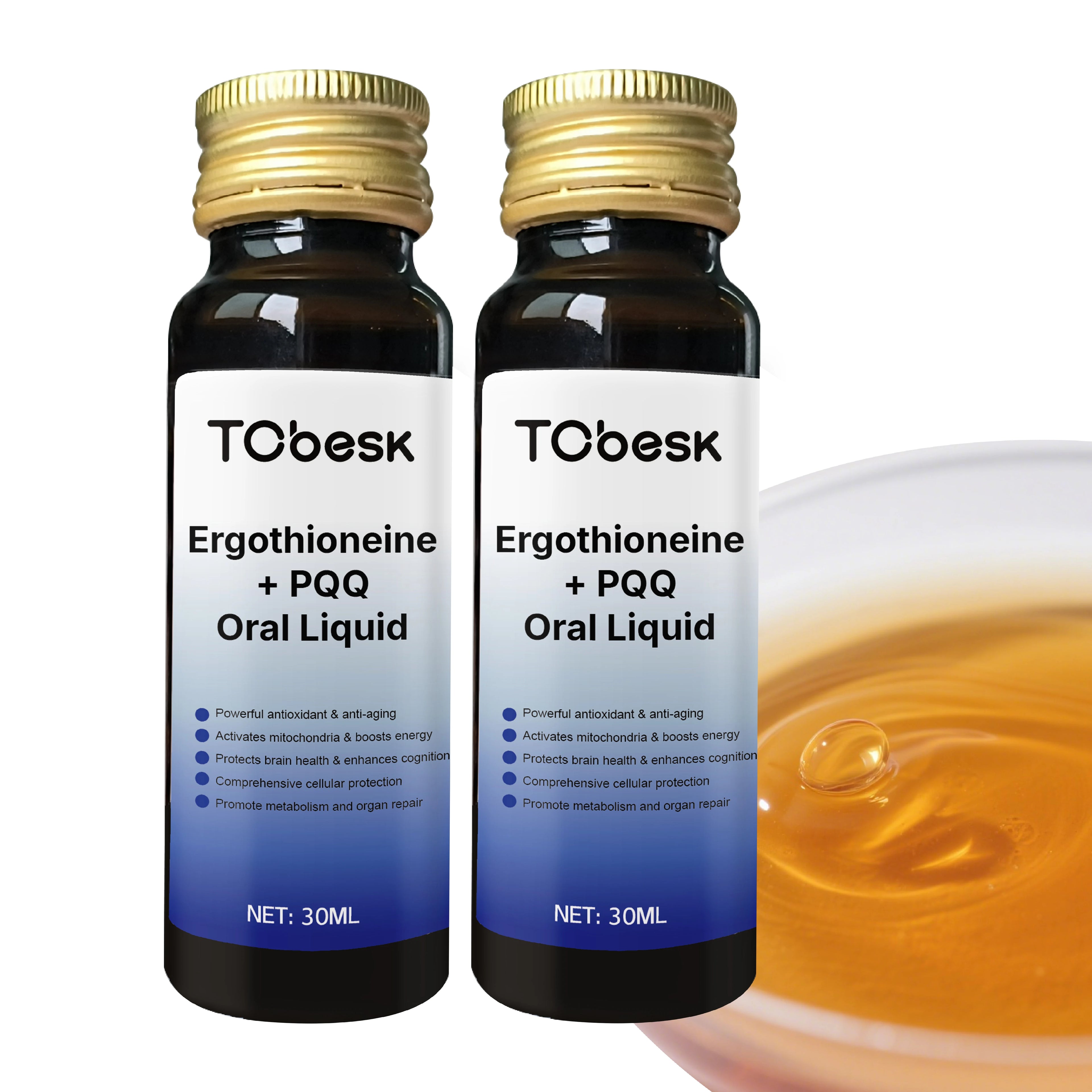 Non-GMO TCbesk Ergothioneine+PQQ Oral Solution for Adults Overall Wellness Support