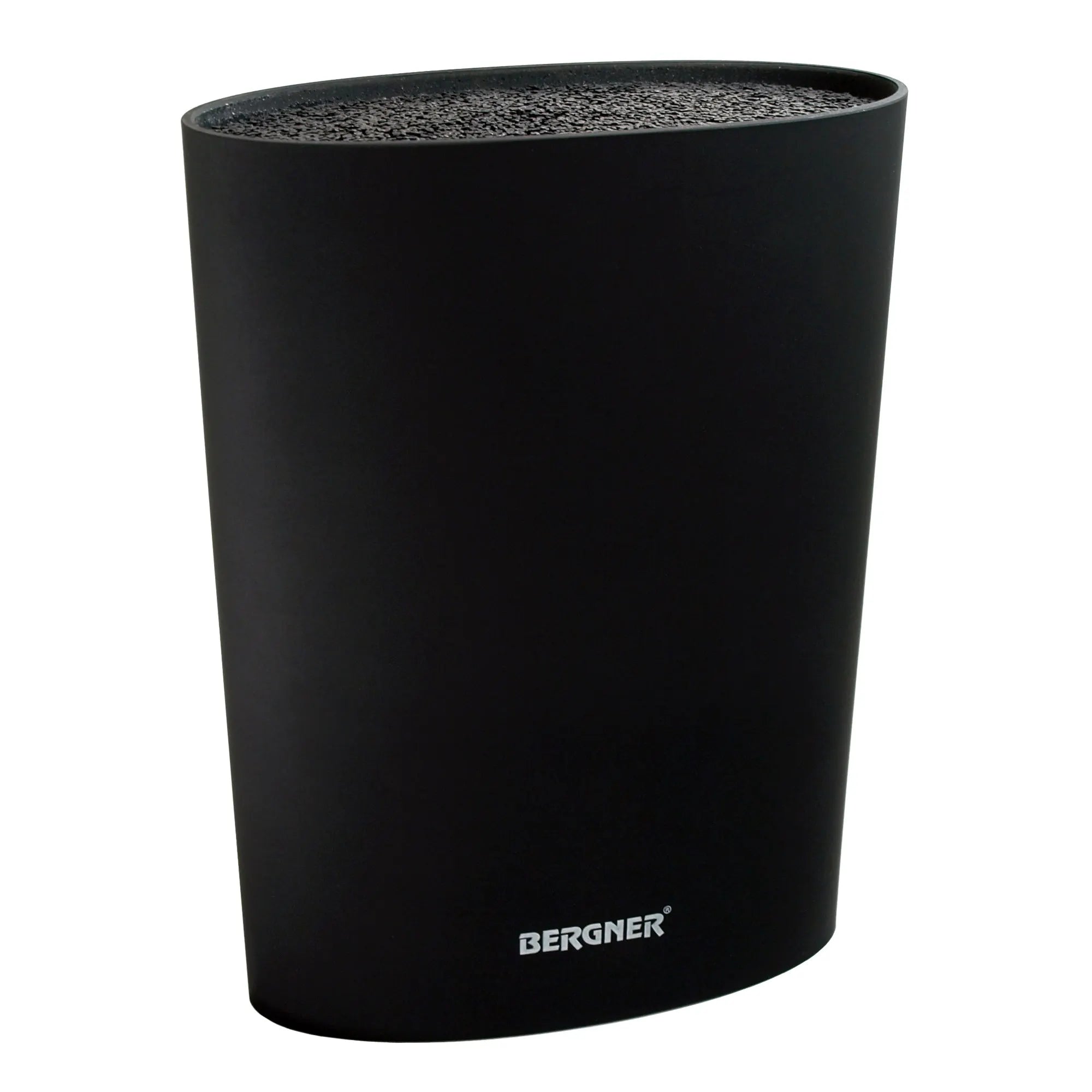 Knife block. 15.6 x 6.6 x 22 cm. Black. Soft Touch.