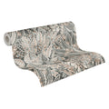 Made in Germany - Wallpaper rolls Floral Black Brown Grey White - Non Woven Vinyl - Wallpaper Leaves for Walls - 1005 x 053 m